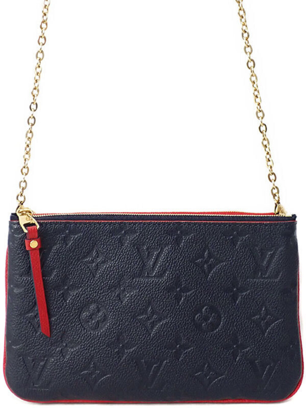 Louis Vuitton Monogram Empreinte Pochette Double Zip Chain Shoulder Bag